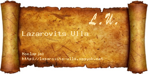 Lazarovits Ulla névjegykártya
